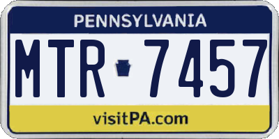 PA license plate MTR7457