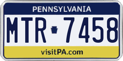 PA license plate MTR7458