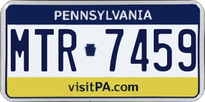 PA license plate MTR7459