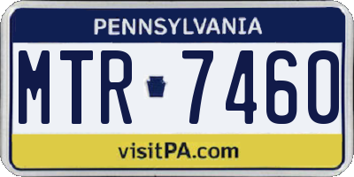 PA license plate MTR7460