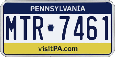 PA license plate MTR7461