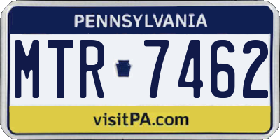 PA license plate MTR7462