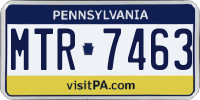 PA license plate MTR7463