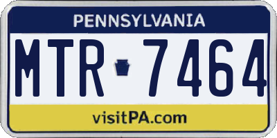 PA license plate MTR7464