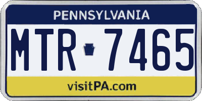 PA license plate MTR7465