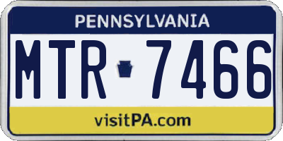 PA license plate MTR7466