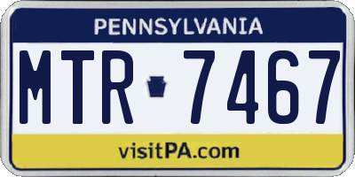 PA license plate MTR7467
