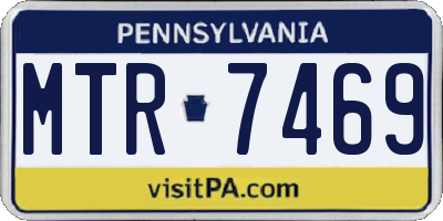 PA license plate MTR7469