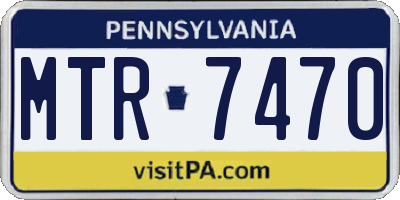 PA license plate MTR7470
