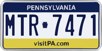 PA license plate MTR7471