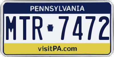 PA license plate MTR7472