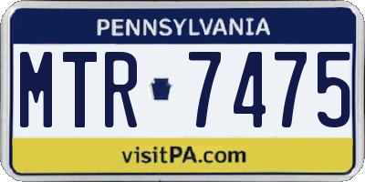PA license plate MTR7475