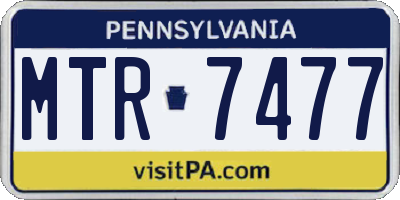 PA license plate MTR7477