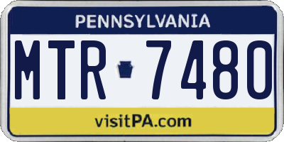 PA license plate MTR7480