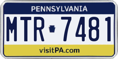 PA license plate MTR7481