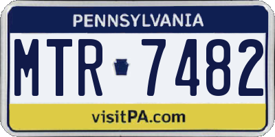 PA license plate MTR7482