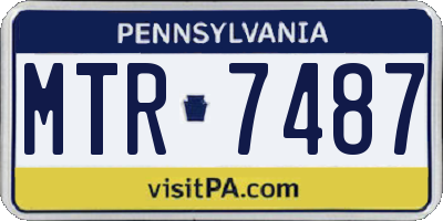 PA license plate MTR7487