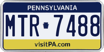 PA license plate MTR7488