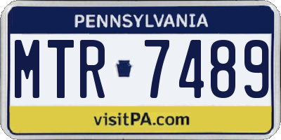 PA license plate MTR7489