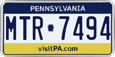 PA license plate MTR7494