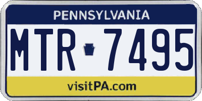 PA license plate MTR7495