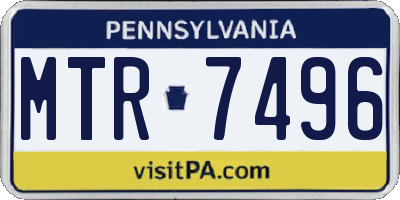 PA license plate MTR7496