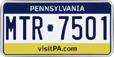 PA license plate MTR7501