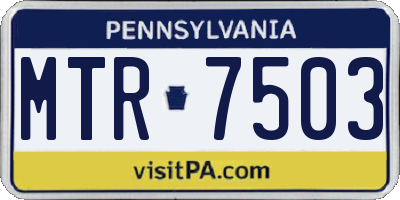 PA license plate MTR7503