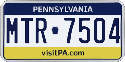 PA license plate MTR7504