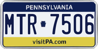 PA license plate MTR7506