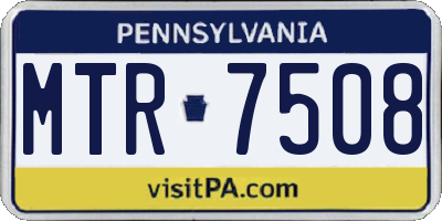PA license plate MTR7508