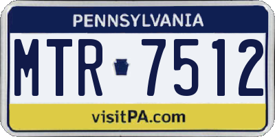 PA license plate MTR7512