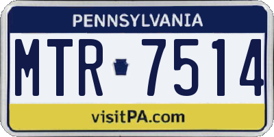 PA license plate MTR7514