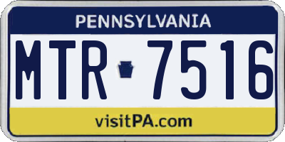 PA license plate MTR7516