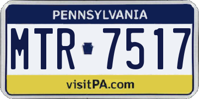 PA license plate MTR7517
