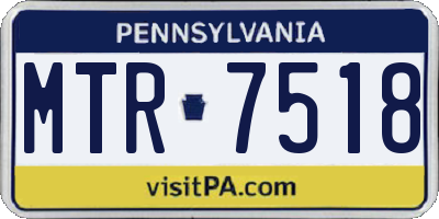 PA license plate MTR7518