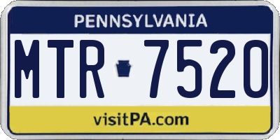 PA license plate MTR7520
