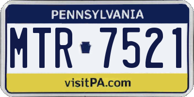 PA license plate MTR7521
