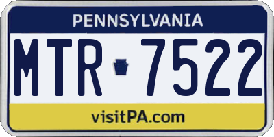 PA license plate MTR7522