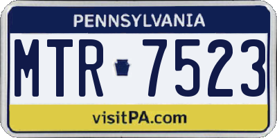 PA license plate MTR7523