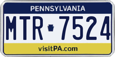 PA license plate MTR7524