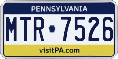 PA license plate MTR7526
