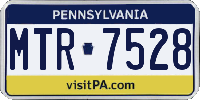 PA license plate MTR7528