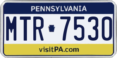 PA license plate MTR7530