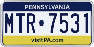 PA license plate MTR7531