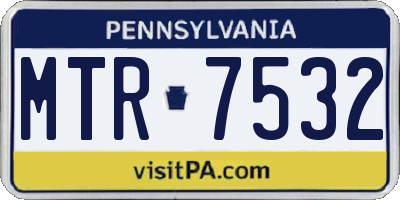 PA license plate MTR7532