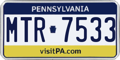 PA license plate MTR7533