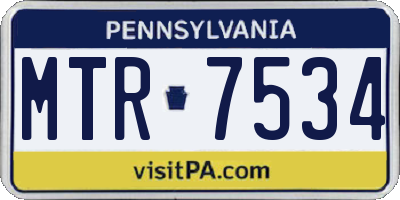 PA license plate MTR7534
