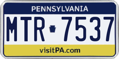 PA license plate MTR7537