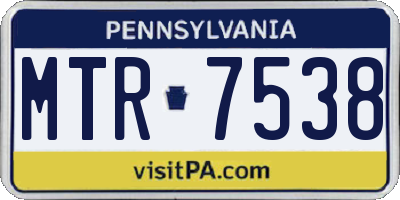 PA license plate MTR7538